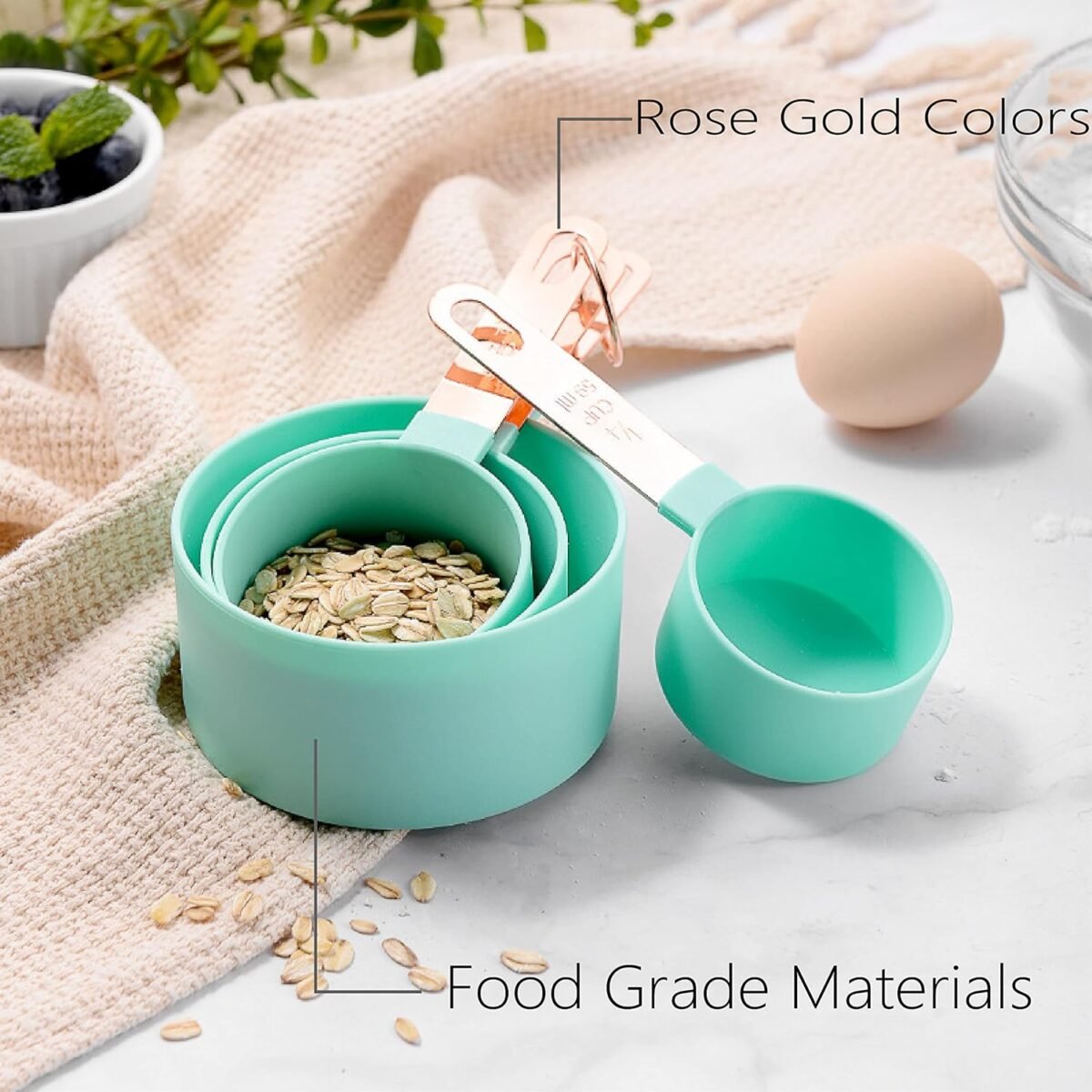 1729981978 Rose Gold Stainless Steel Handle Measuring Cups and Spo