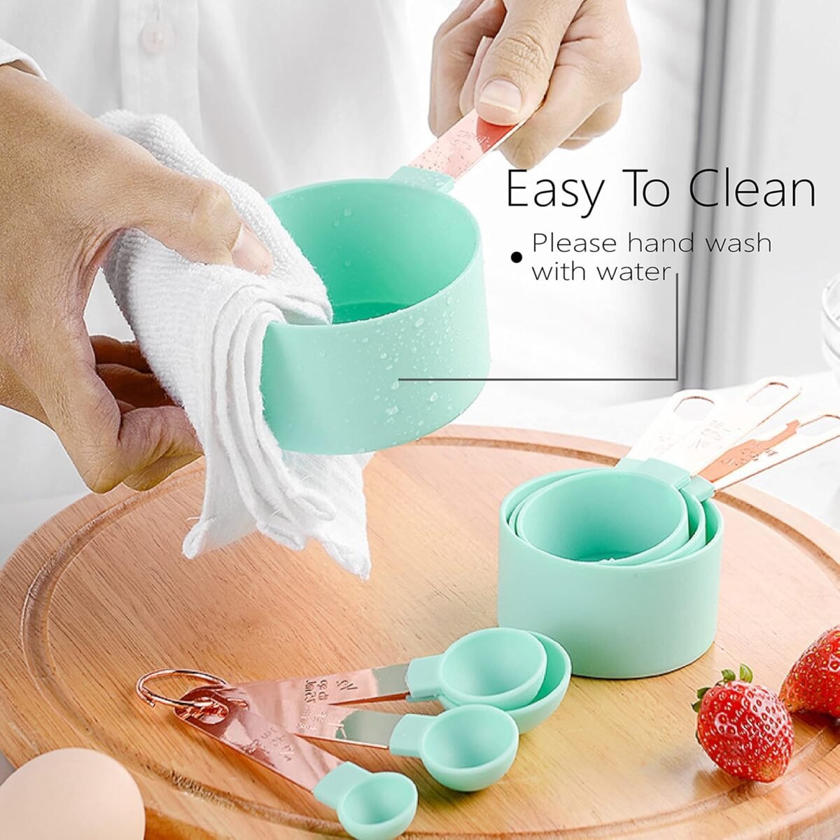 1729981986 Rose Gold Stainless Steel Handle Measuring Cups and Spo