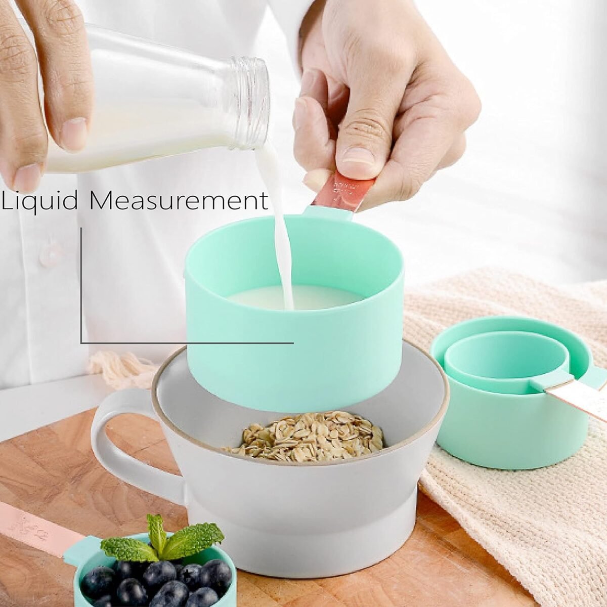1729981990 Rose Gold Stainless Steel Handle Measuring Cups and Spo