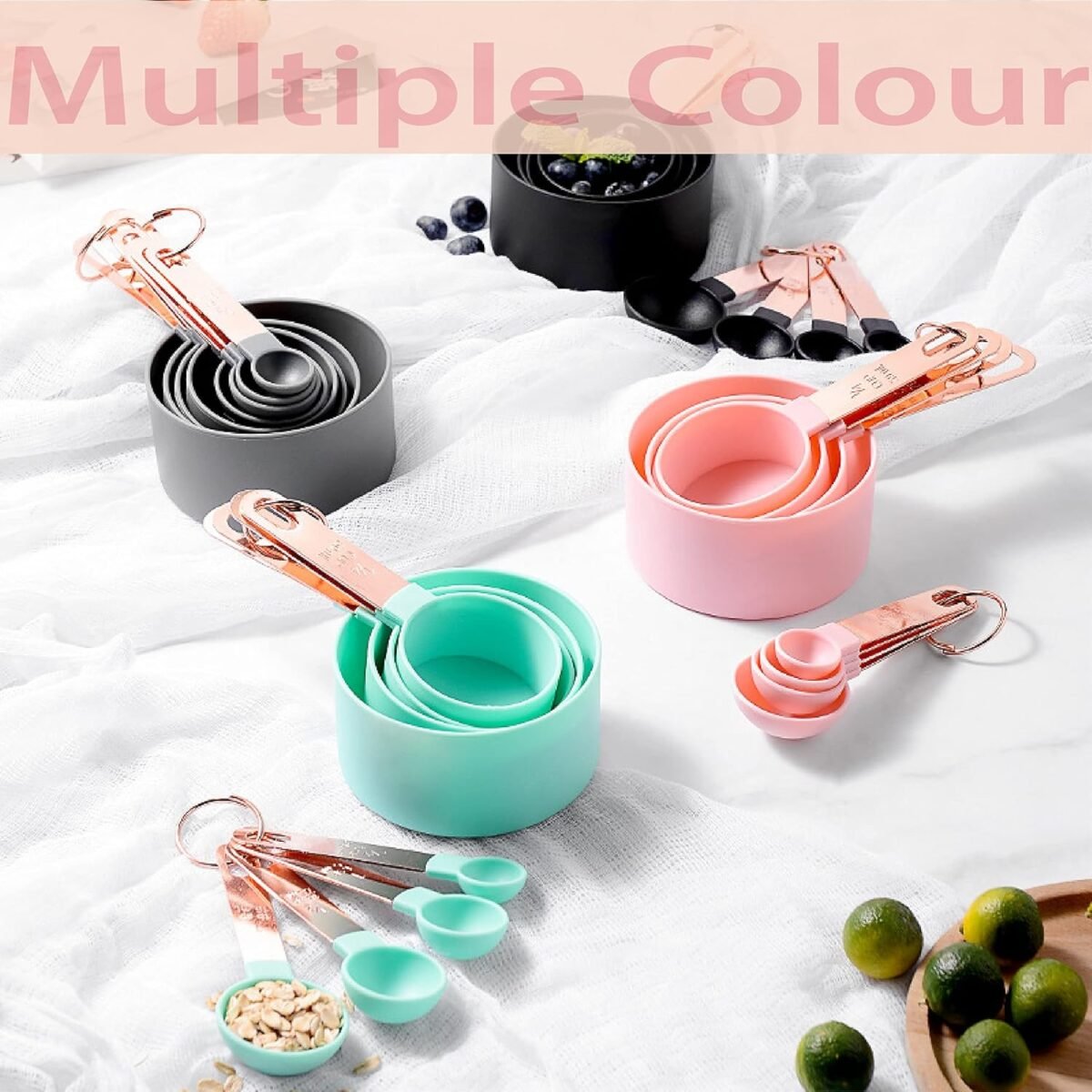 1729981994 Rose Gold Stainless Steel Handle Measuring Cups and Spo