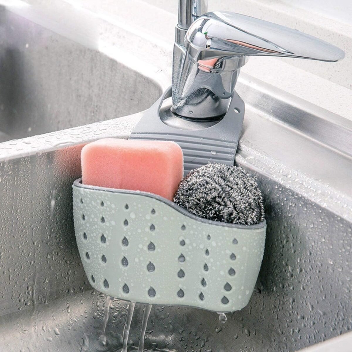 VANVENE Kitchen Sink Shelf Soap Sponge Drain Rack Holde