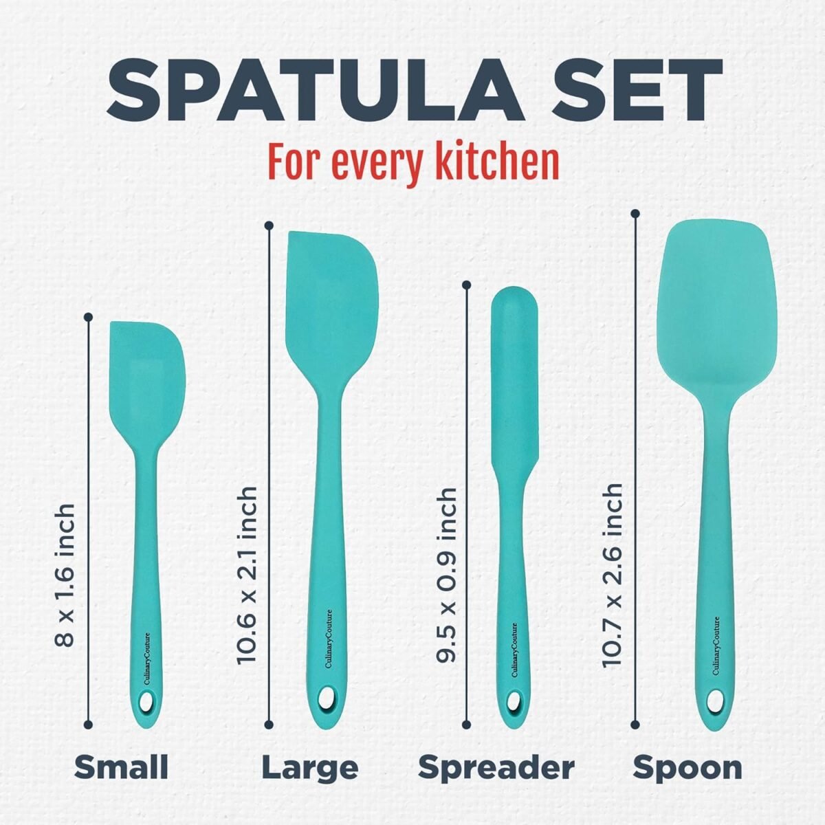 1731021740 Culinary Couture 4 Piece Aqua Silicone Spatula Set He