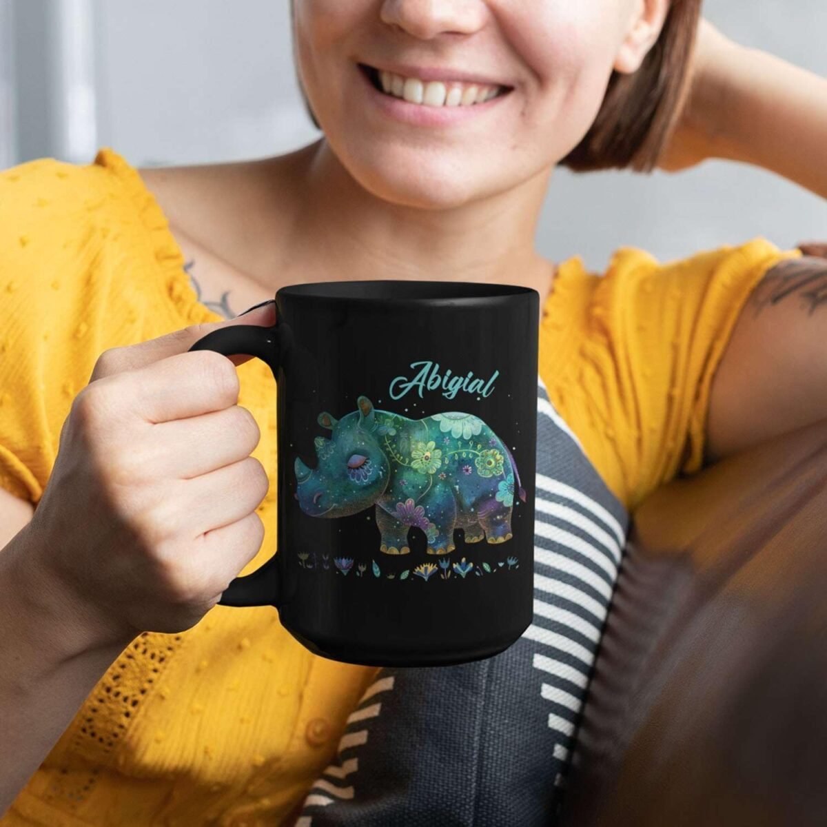 1731367969 Personalized Rhino Ceramic Mug 11oz 15oz Custom Rhino