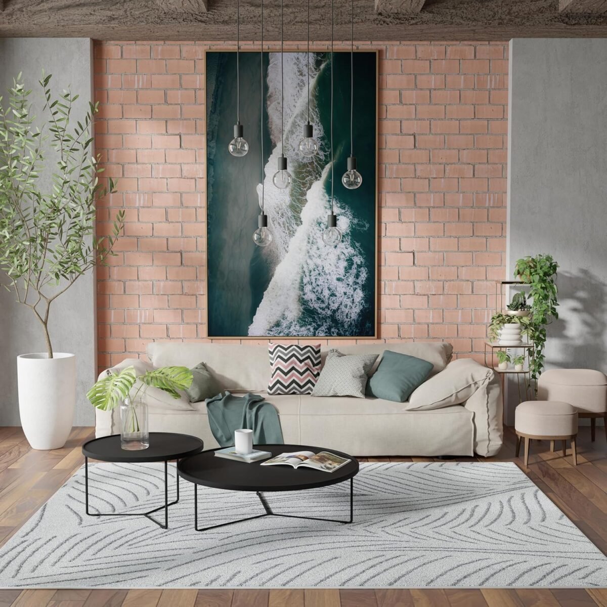 1731454468 Mason Brooks Azure AZ25A Palm White Contemporary Geomet