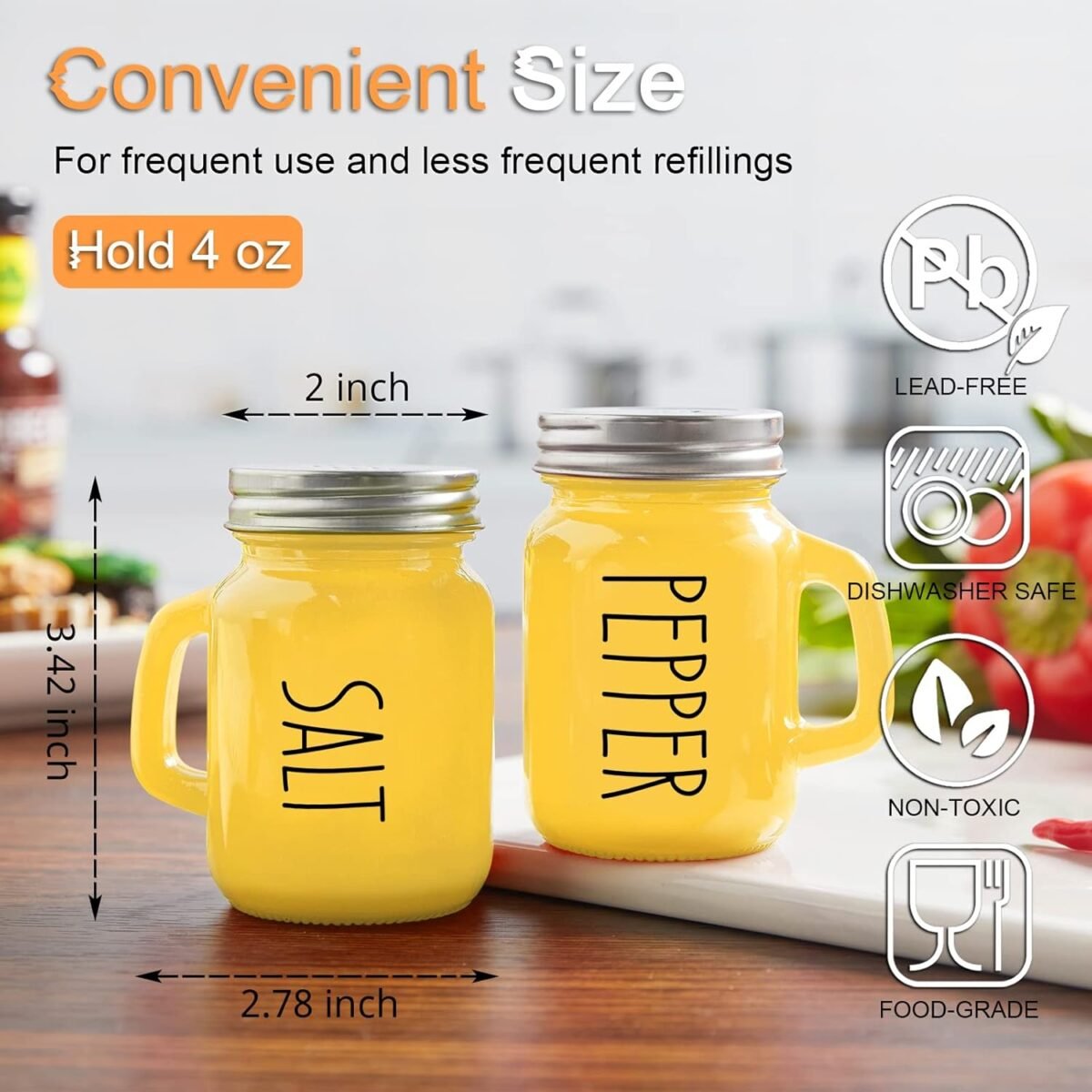 1731800705 Yellow Salt and Pepper Shakers Set Yellow Kitchen Dec
