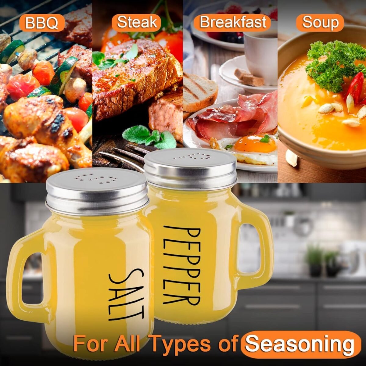 1731800711 Yellow Salt and Pepper Shakers Set Yellow Kitchen Dec