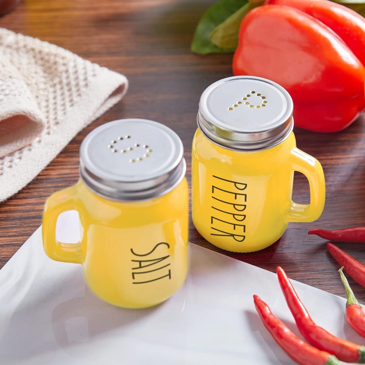 1731800714 Yellow Salt and Pepper Shakers Set Yellow Kitchen Dec