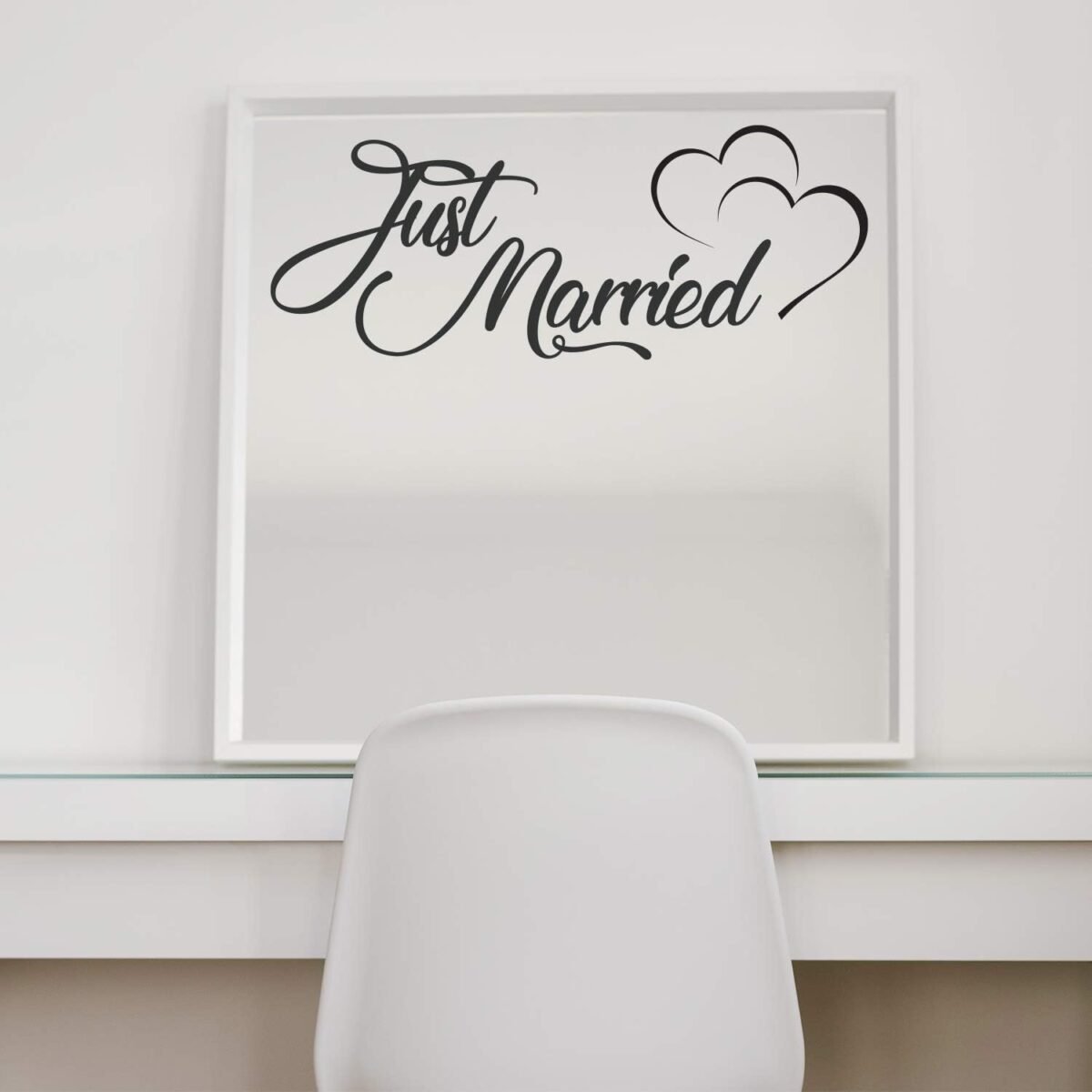 1732146905 Vinyl Wall Art Decal Just Married with Hearts 11