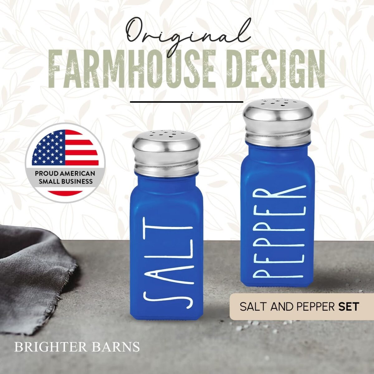 1732320082 Blue Salt and Pepper Shakers Set by Brighter Barns Mo