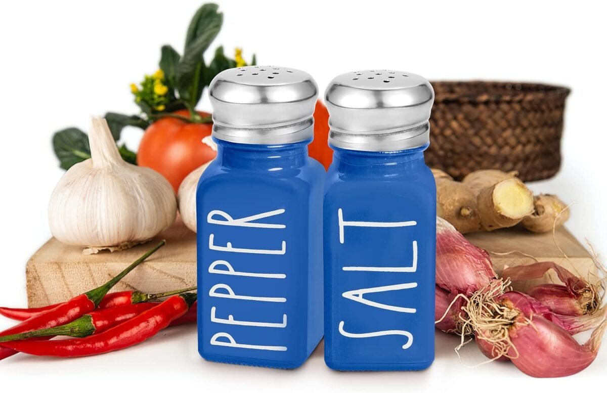 1732320100 Blue Salt and Pepper Shakers Set by Brighter Barns Mo