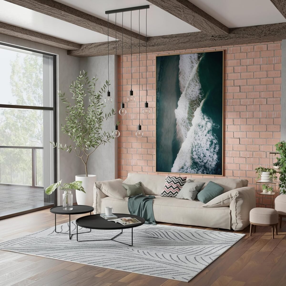 Mason Brooks Azure AZ25A Palm White Contemporary Geomet