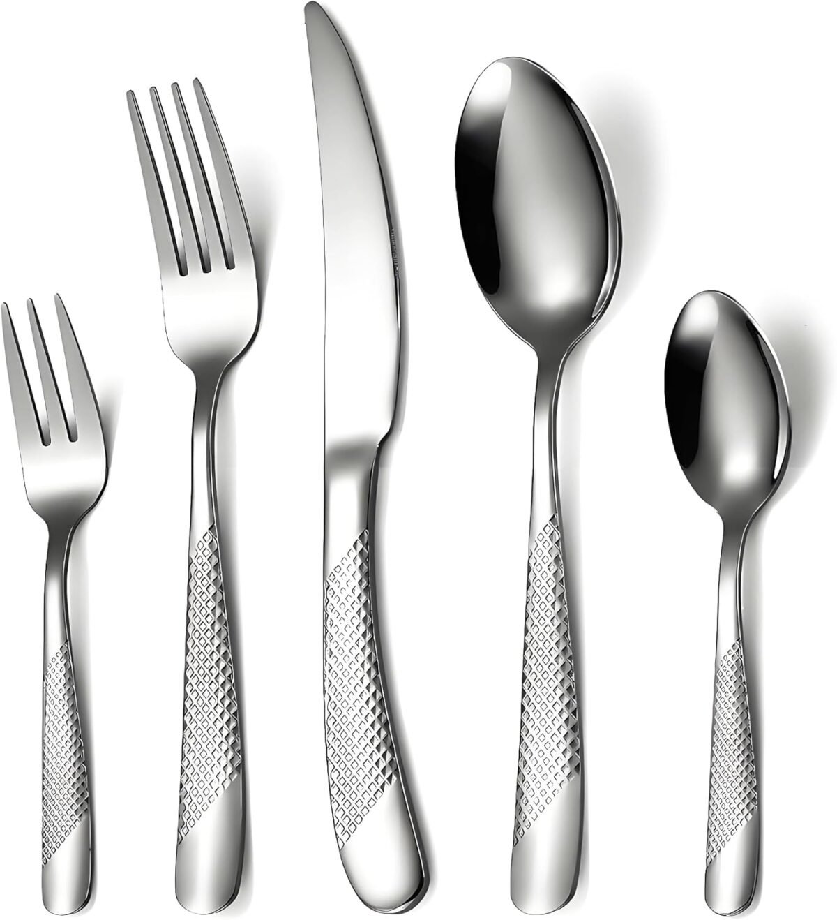 Silverware setHammered silverware set20 Pieces Silver