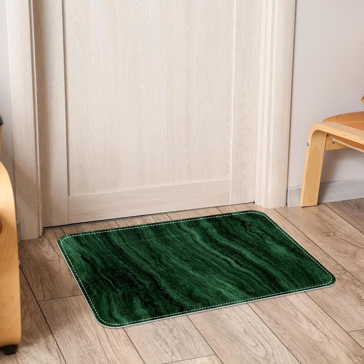 1734052652 Dark Green Texture Bath Rugs Absorbent Non Slip Door Ma