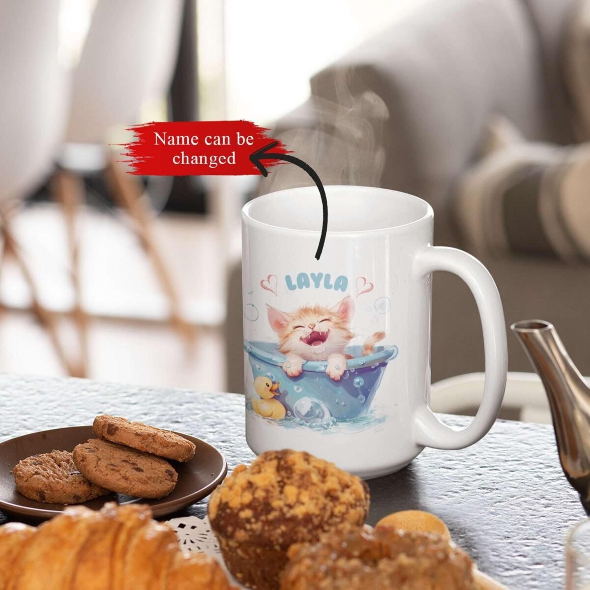1734567801 Personalized Adorable Cat White Ceramic Mug 11oz Custo