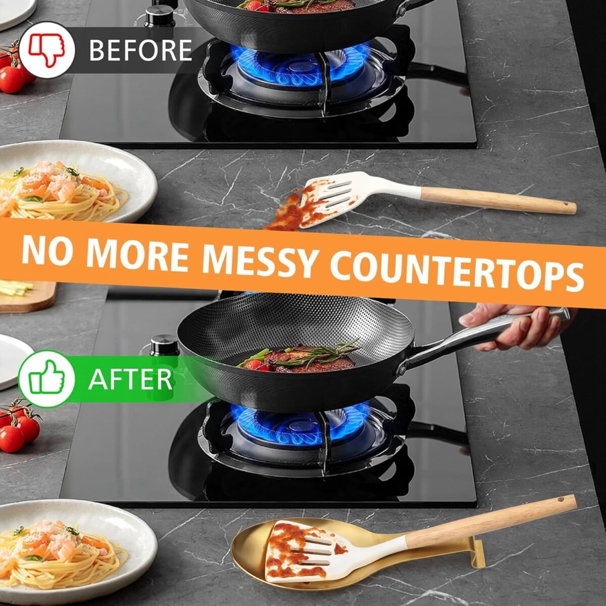 1735003208 Stainless Steel Spoon Rest Spatula Ladle Holder Stain