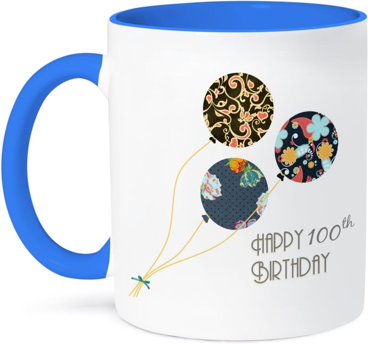 3dRose mug 162041 6 Happy 100Th Birthday Modern Stylis