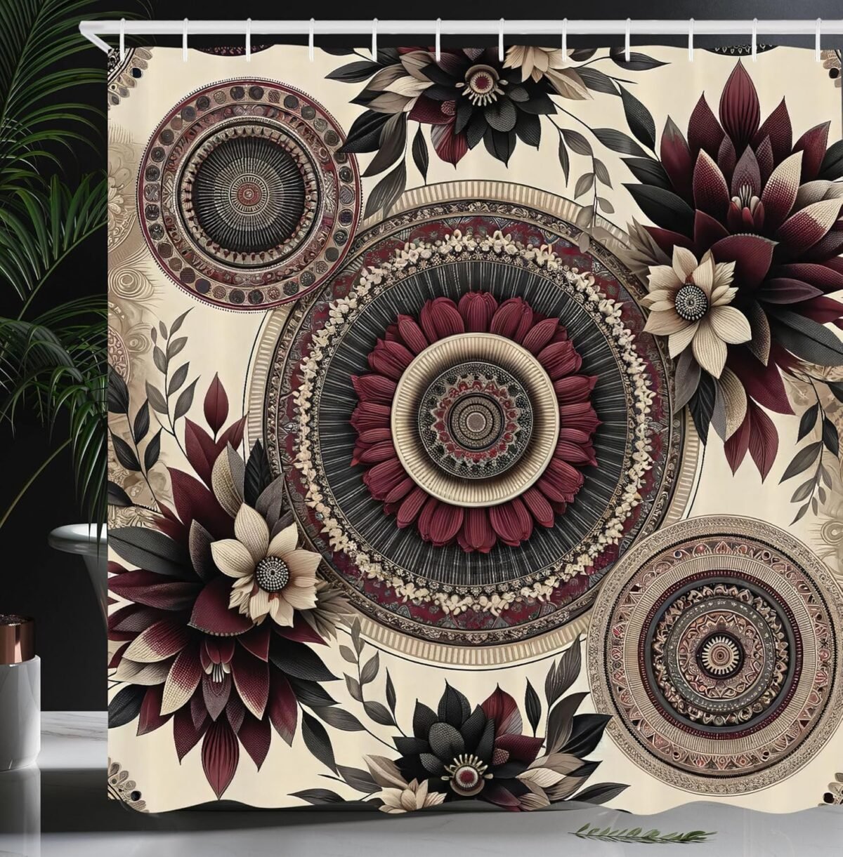 Ambesonne Boho Shower Curtain Bohemian Exotic Mandala