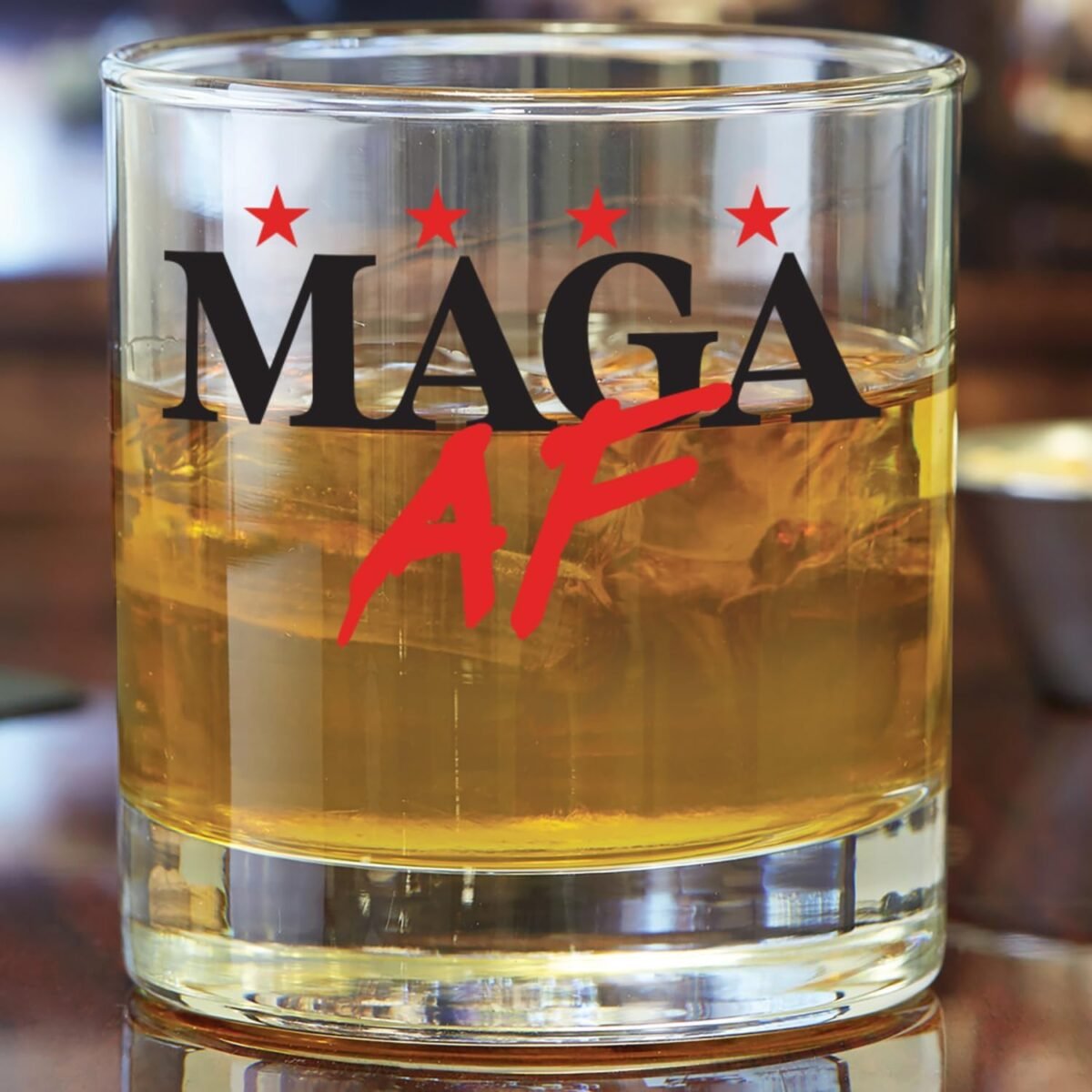 1735696512 MAGA AF W 100 MAGA 10.5 oz Whiskey Glass for Dad Gift