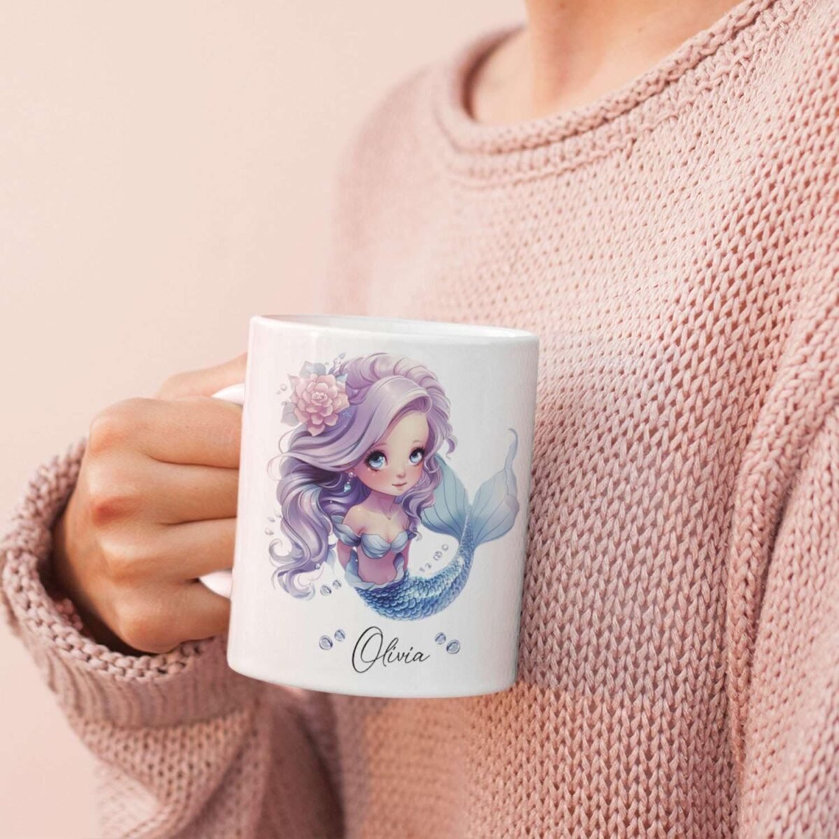 1736388467 Purple Customized With Mermaid Looking Up Coffee Mug P