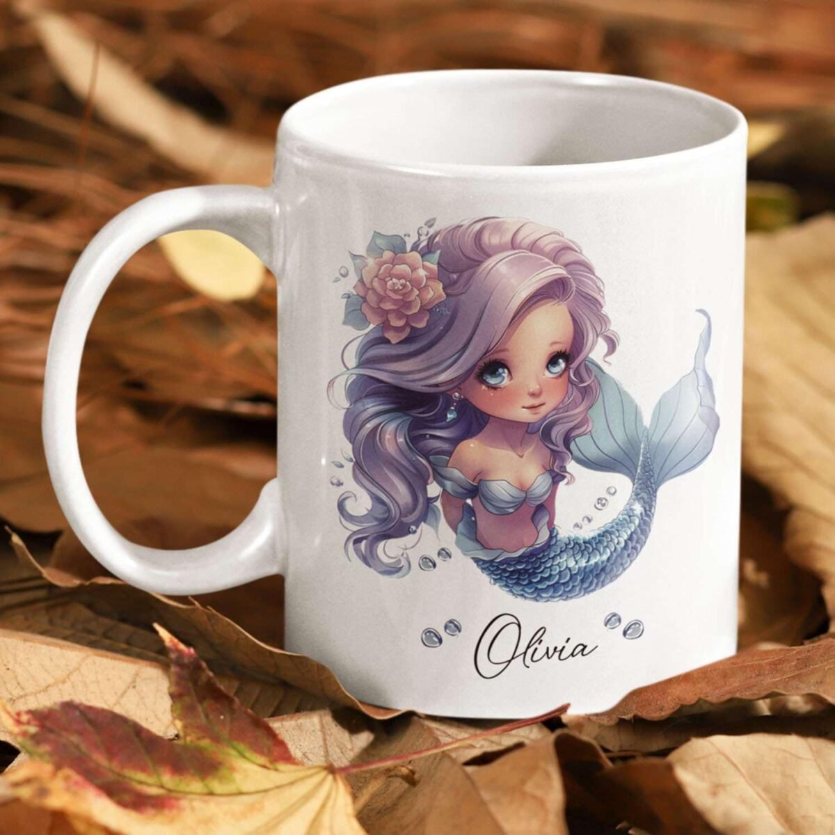1736388475 Purple Customized With Mermaid Looking Up Coffee Mug P