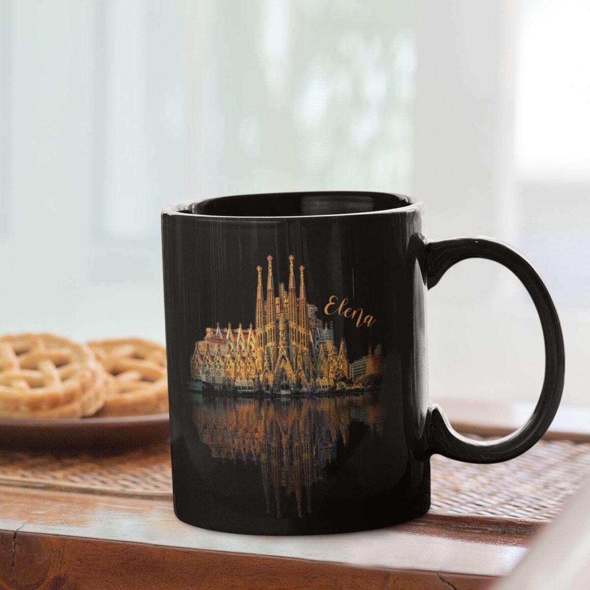 1736936659 La Sagrada Familia Black Coffee Mug Customized Name Ba