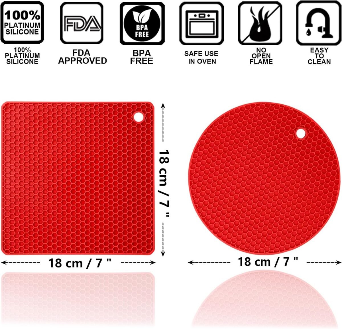 1737109593 Anaeat 4 Pack Silicone Trivet Mats BPA Free Heat Resi