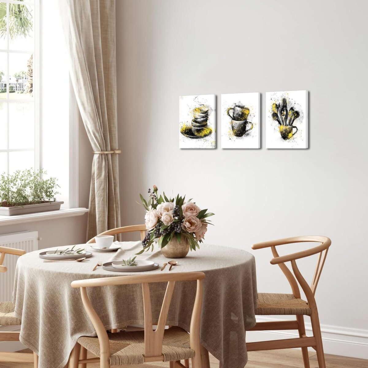 1737542160 Derkymo Black and White Abstract Kitchen Picture Wall D