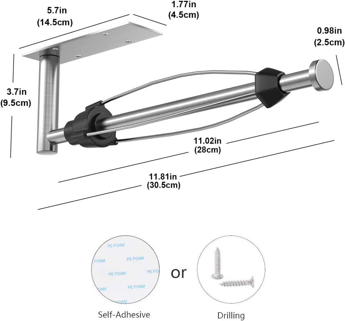 1737628901 VAEHOLD Self Adhesive Paper Towel Holder Under Cabinet