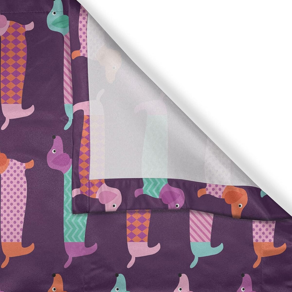 1737715918 Ambesonne Dachshund Kitchen Curtains Sixties Inspired