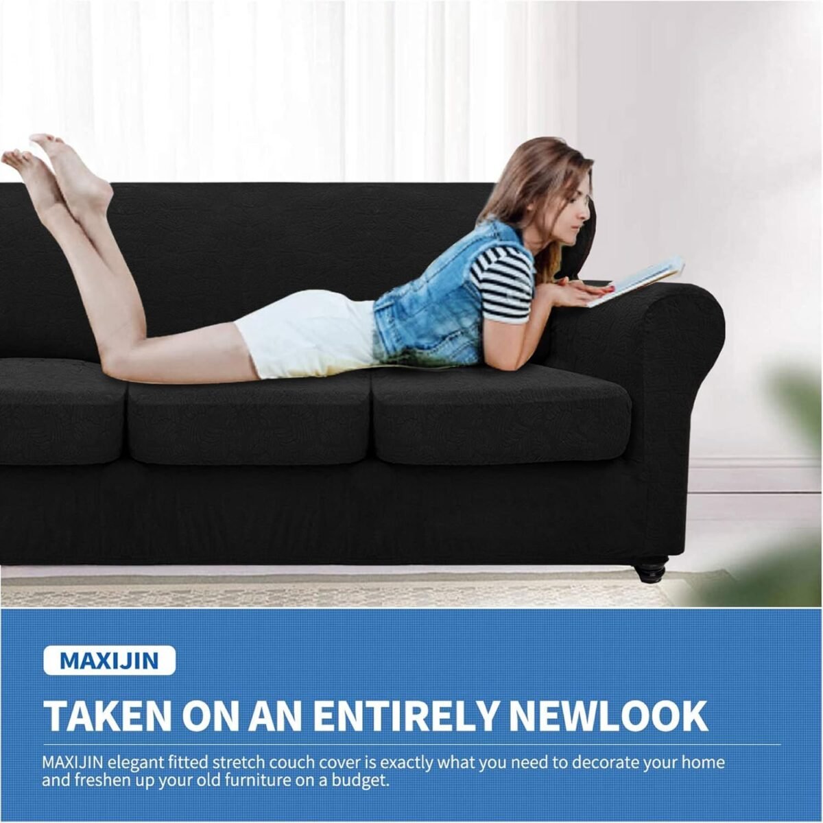 1738061790 MAXIJIN 4 Pieces Stretch Couch Covers for 3 Cushion Cou