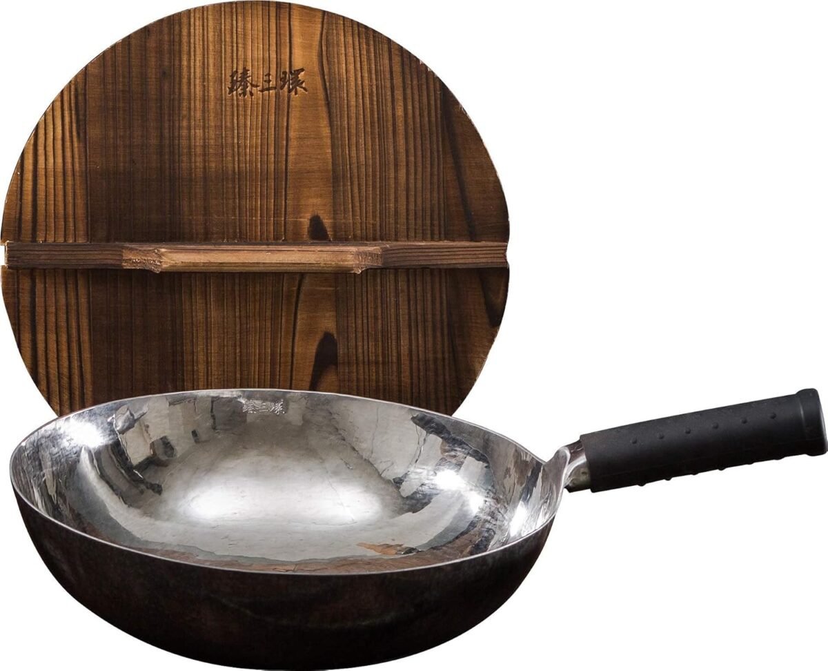 ZhenSanHuan Natural Wooden Wok lidCover Kitchen Tool