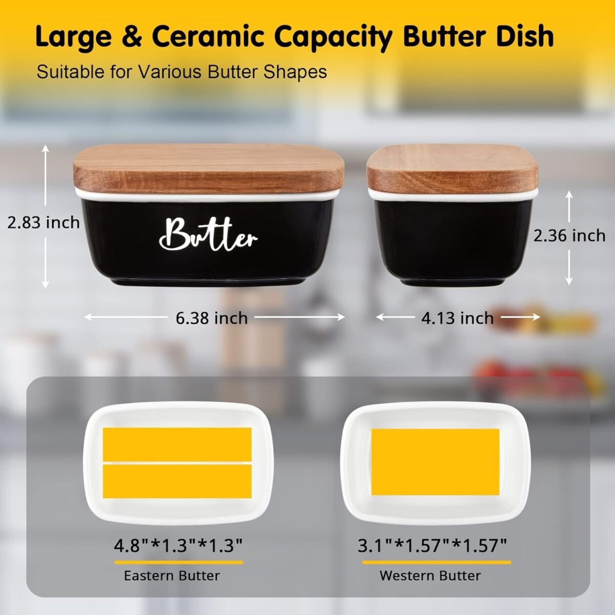 1738667405 Black Butter Dish ALELION Large Ceramic Butter Dish wi
