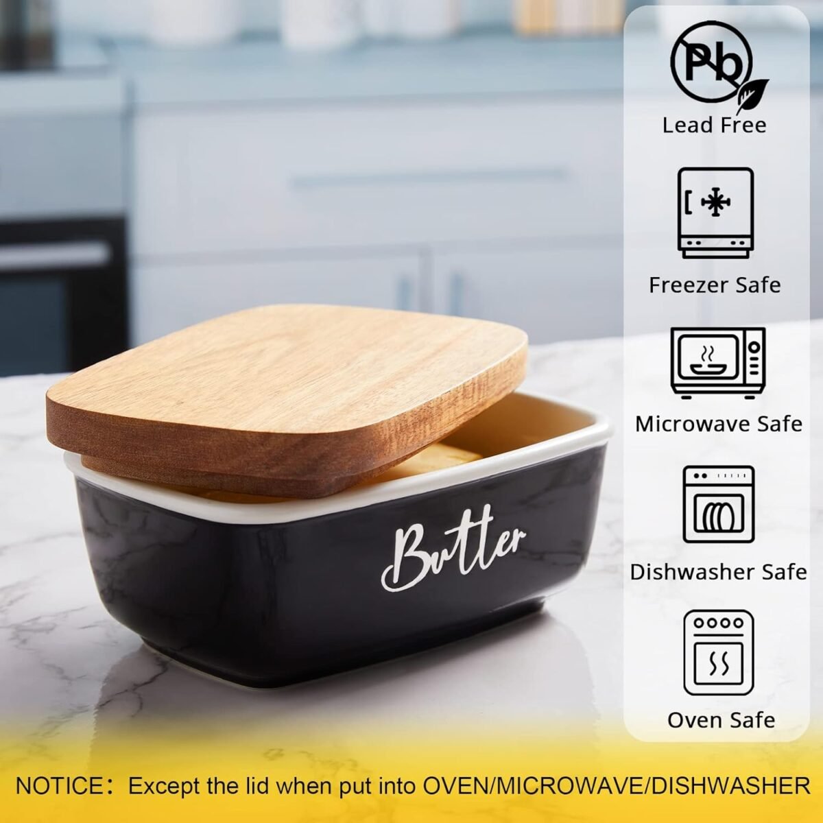 1738667410 Black Butter Dish ALELION Large Ceramic Butter Dish wi