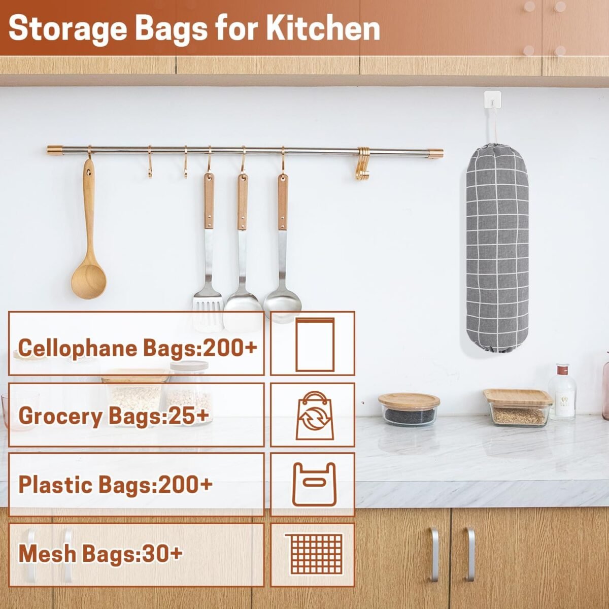 1738927415 SWISSELITE 1Pcs Plastic Bag Holder Reusable Plastic Ba