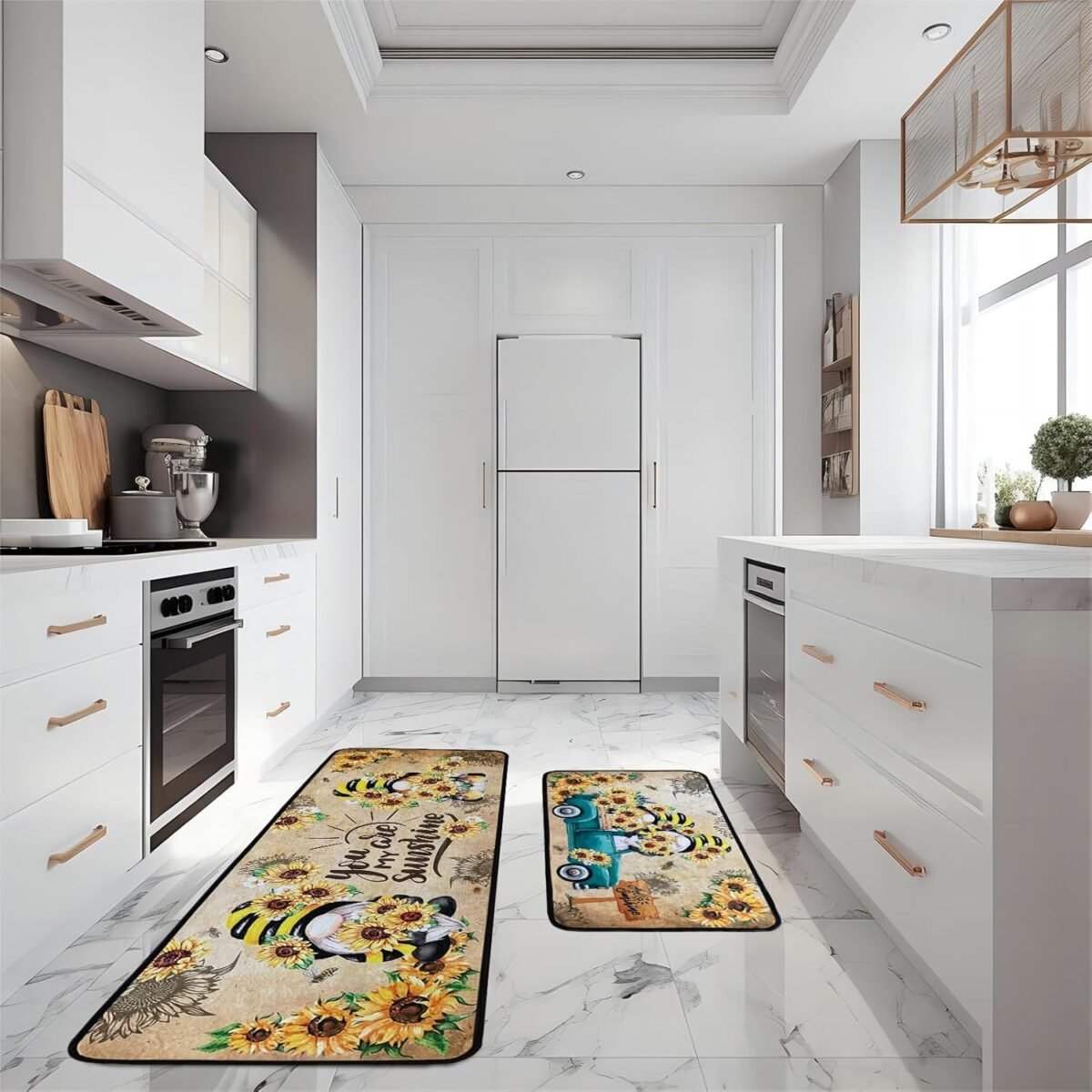 1739446585 Sunflower Kitchen RugsNon Skid Washable Microfiber mat