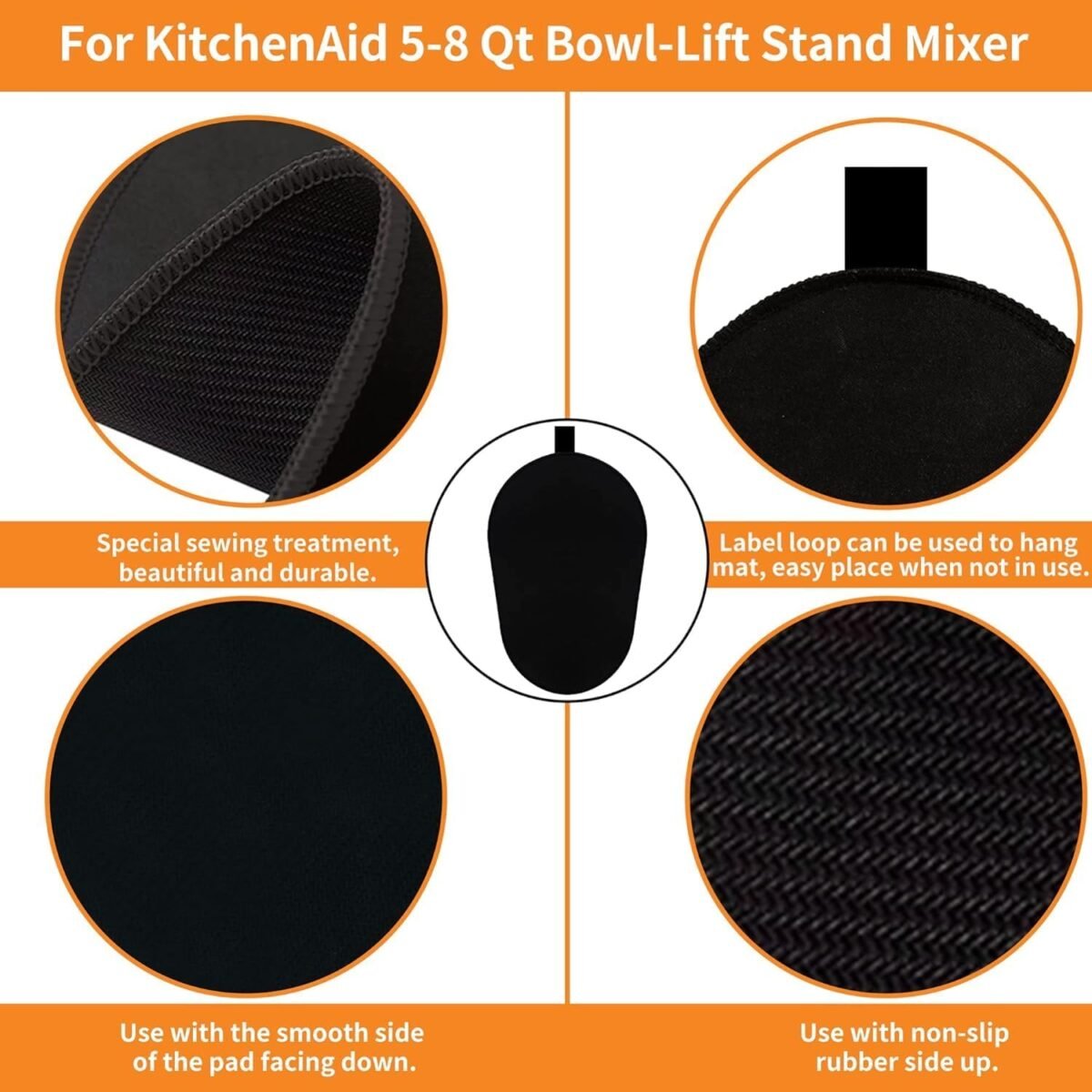 1739619584 Sliding Mat for Kitchenaid Mixer with 2 Grey Kitchen Ac
