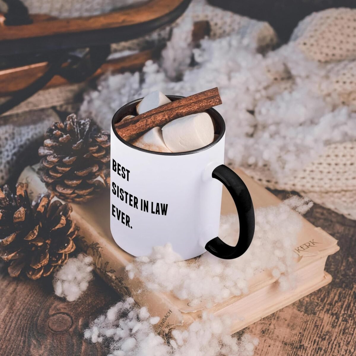 1740225426 3dRose Best Sister in Law Ever Letters Background Mug