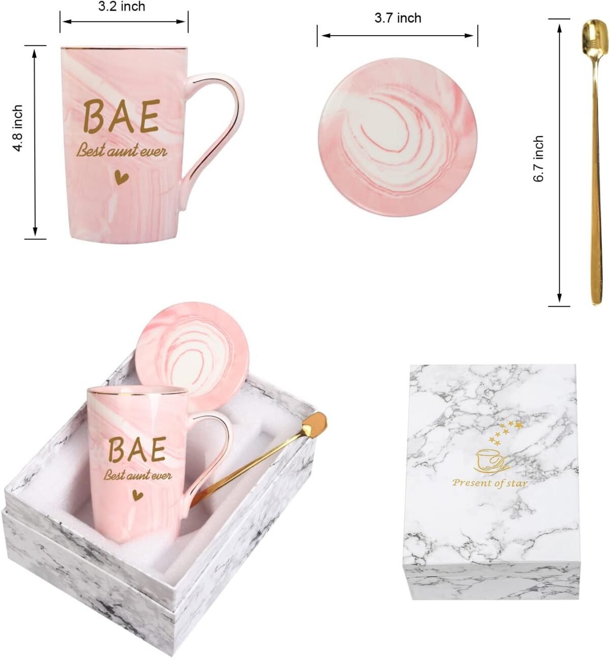 1740571236 WENSSY Aunt Gifts BAE Best Aunt Ever Mug Aunt Mug Mothe