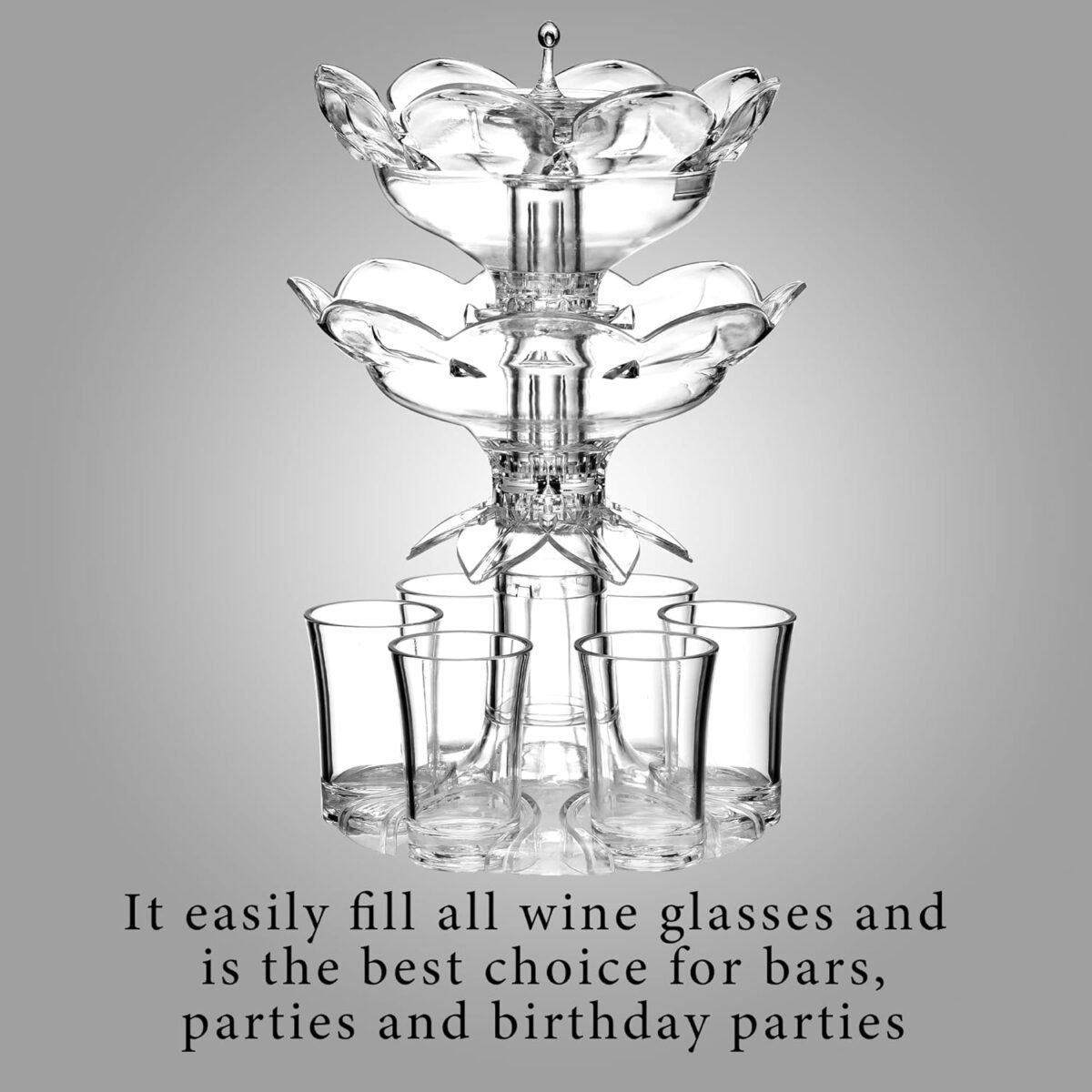 1740744131 2025 Double Layer Lotus 6 Shot Glass Dispenser and Hold