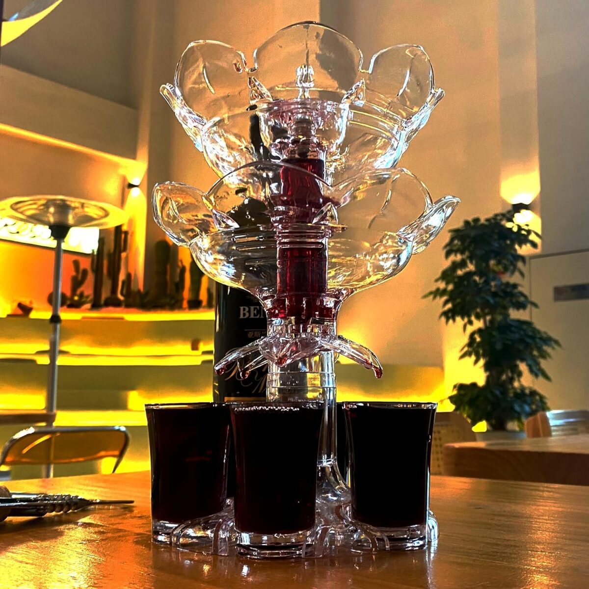 1740744138 2025 Double Layer Lotus 6 Shot Glass Dispenser and Hold
