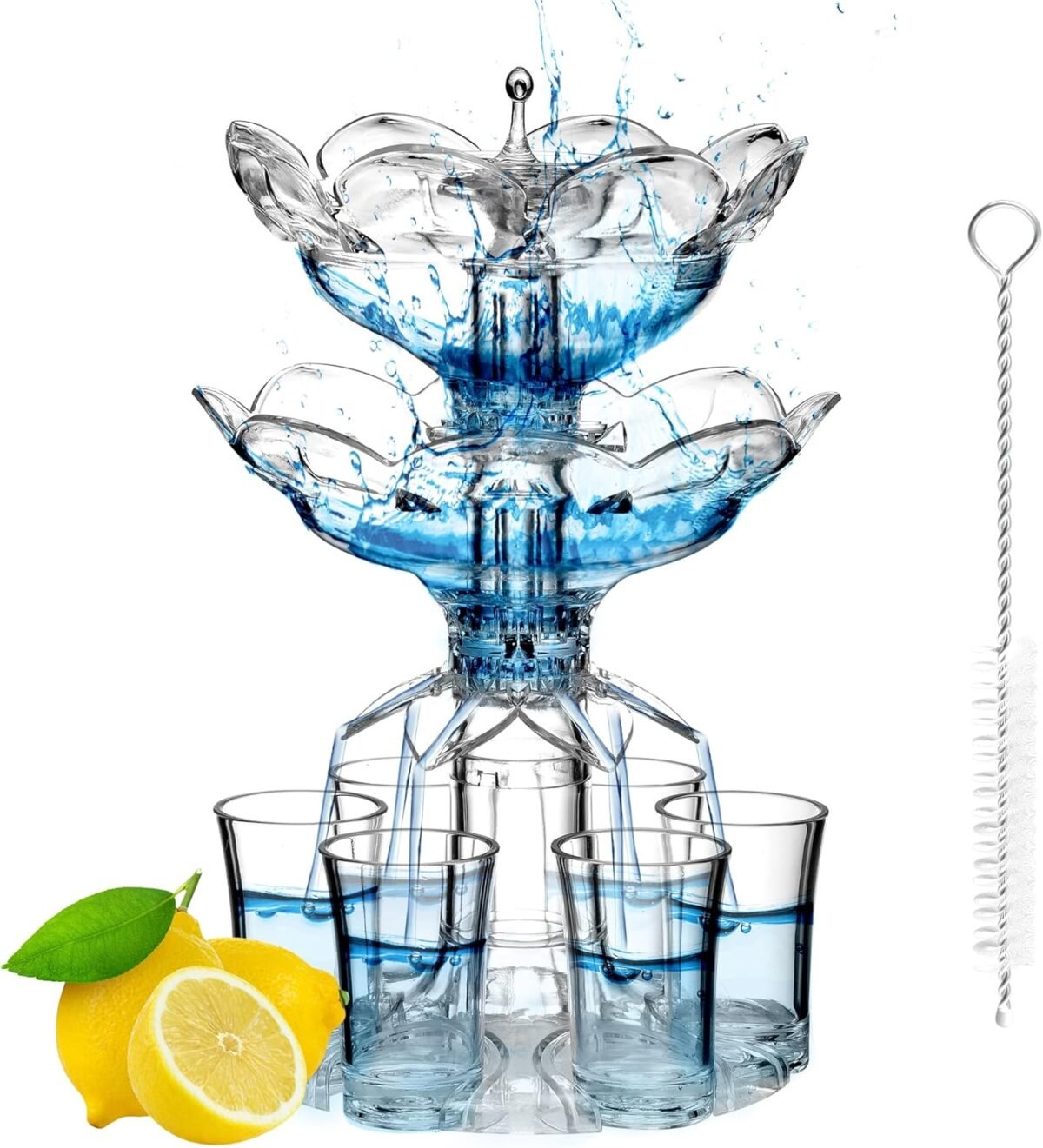 2025 Double Layer Lotus 6 Shot Glass Dispenser and Hold