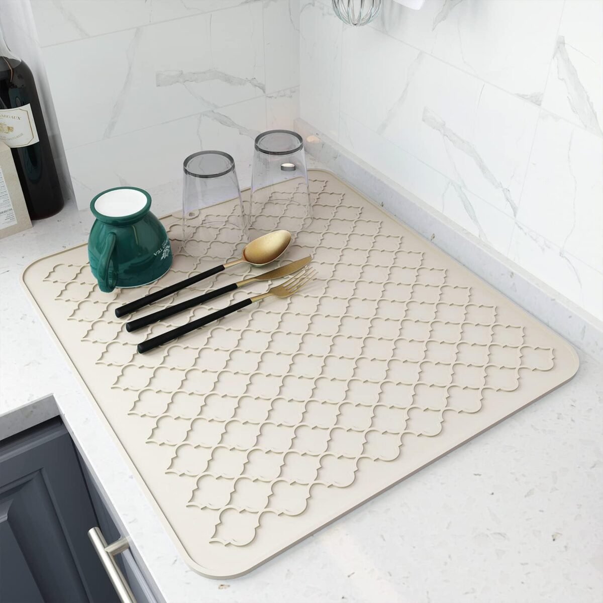 AMOAMI Dish Drying Mats for Kitchen Counter Silicone