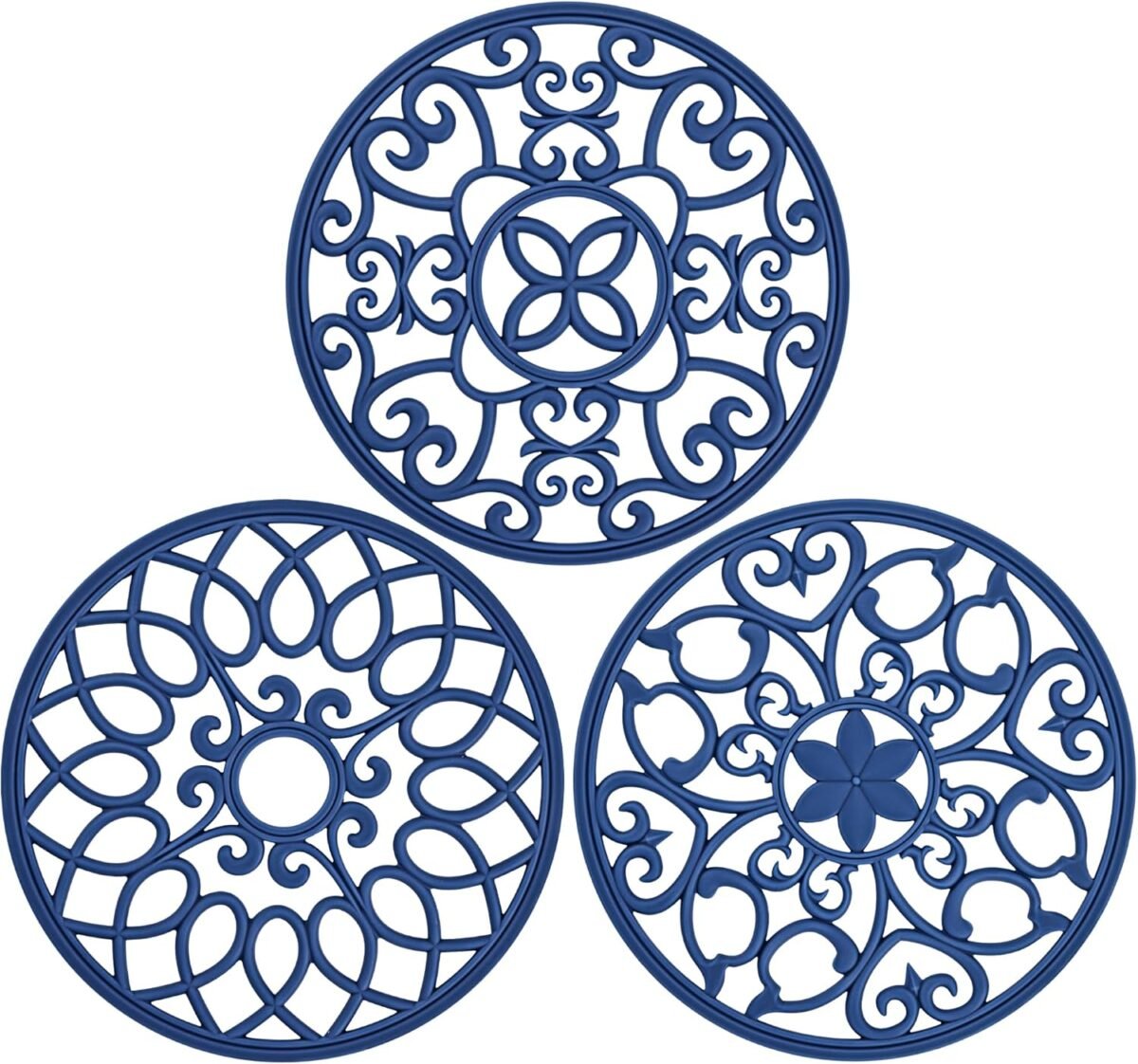 SMARTAKE 3 Set Silicone Trivet Mats Multi Use Carved T