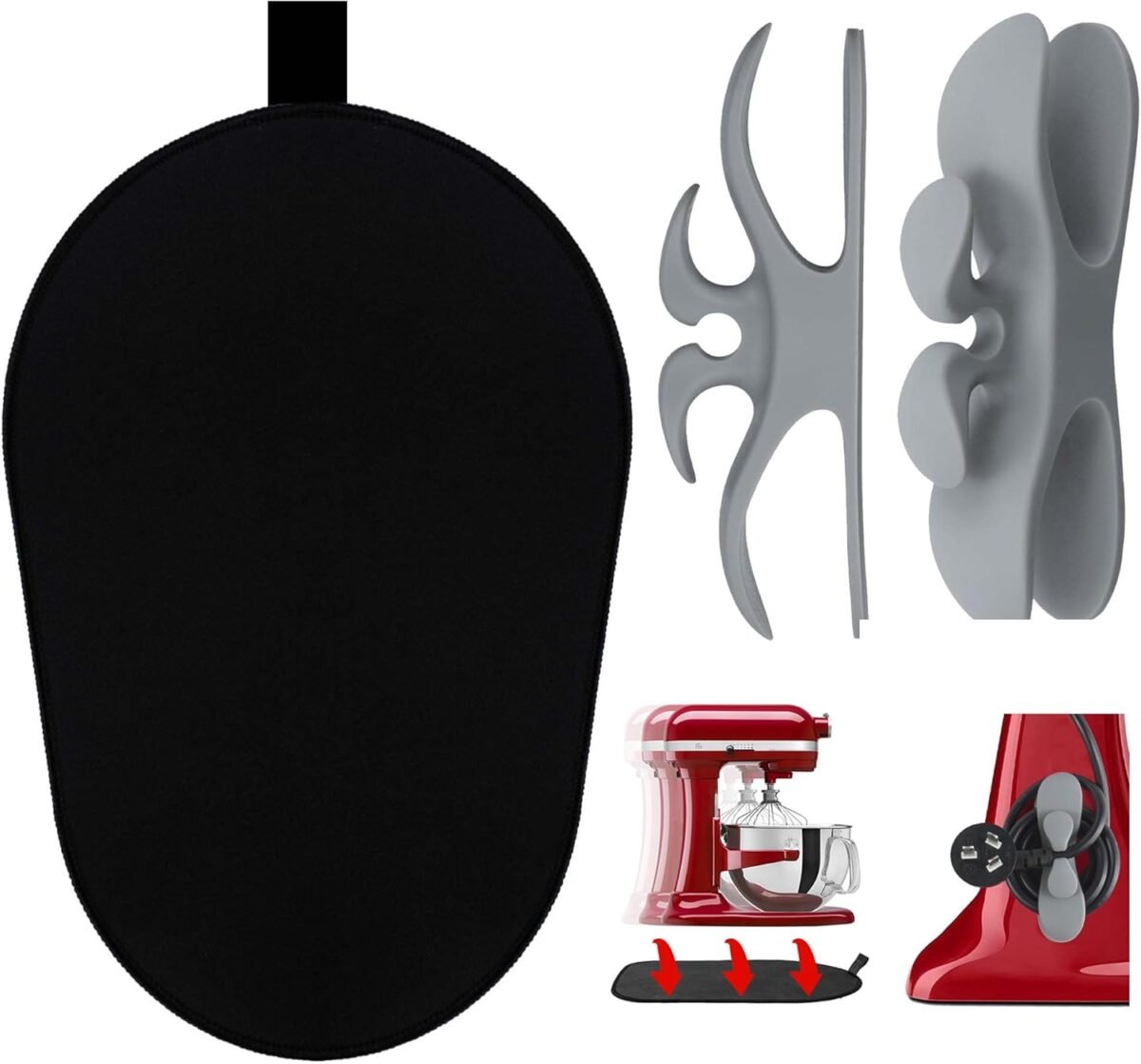 Sliding Mat for Kitchenaid Mixer with 2 Grey Kitchen Ac