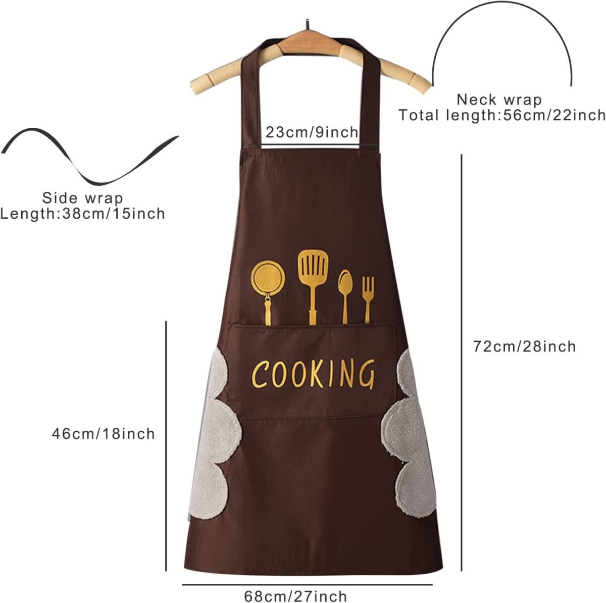 1741176795 DILLMAN Women Kitchen Apron with Hand Wipe Pockets，Big