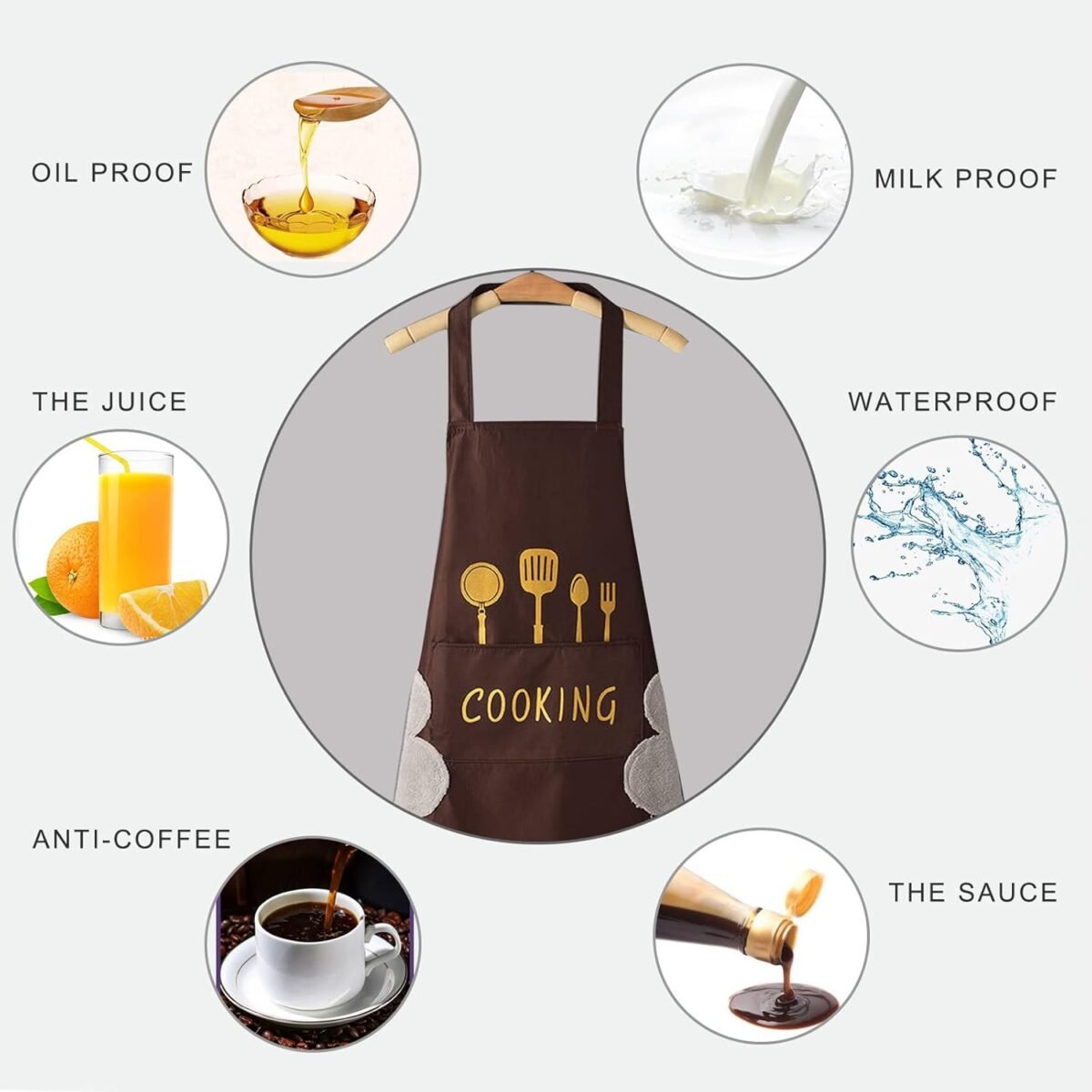 1741176799 DILLMAN Women Kitchen Apron with Hand Wipe Pockets，Big