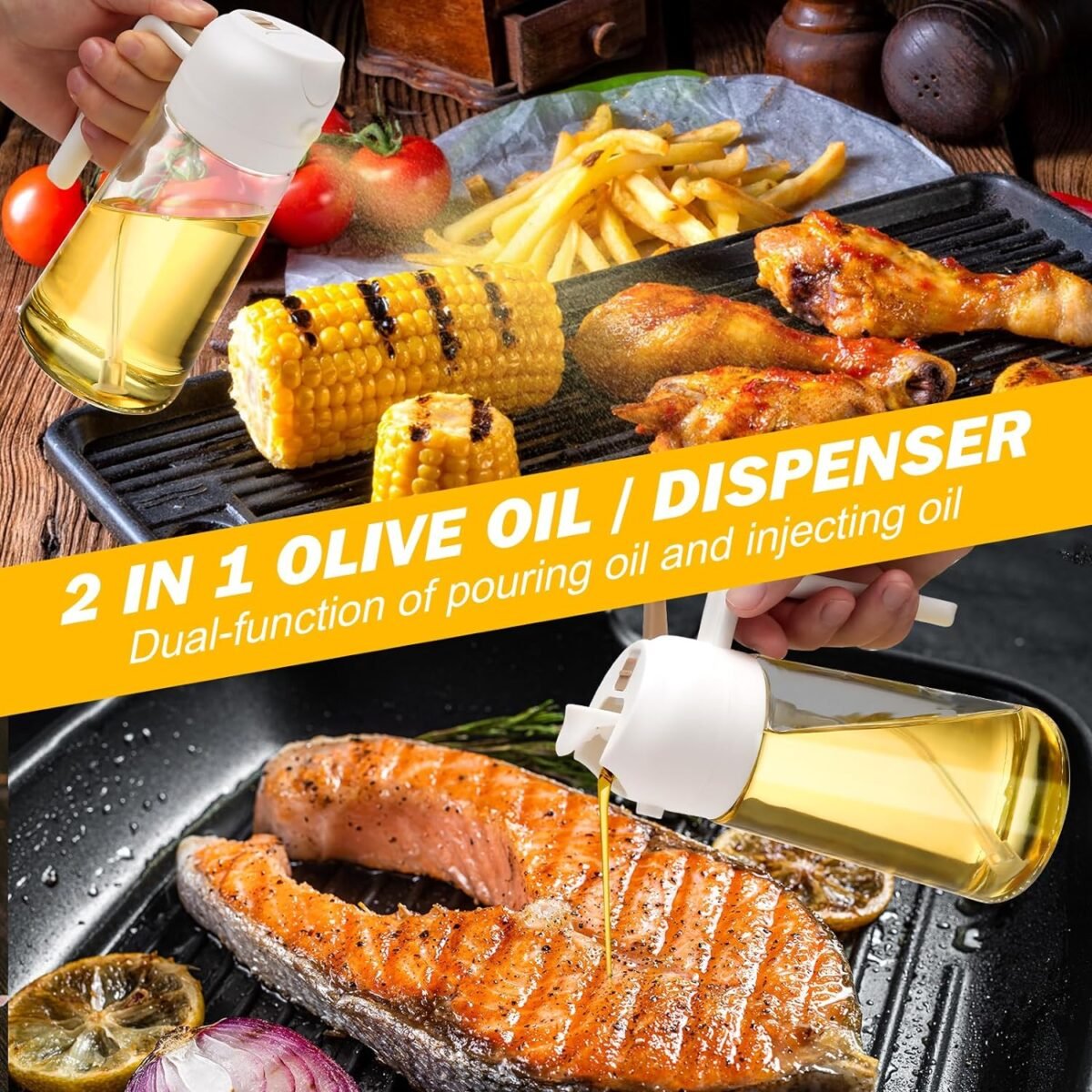 1741522856 2 Pack Oil Dispenser Bottle for Kitchen2 in 1 Oil Disp