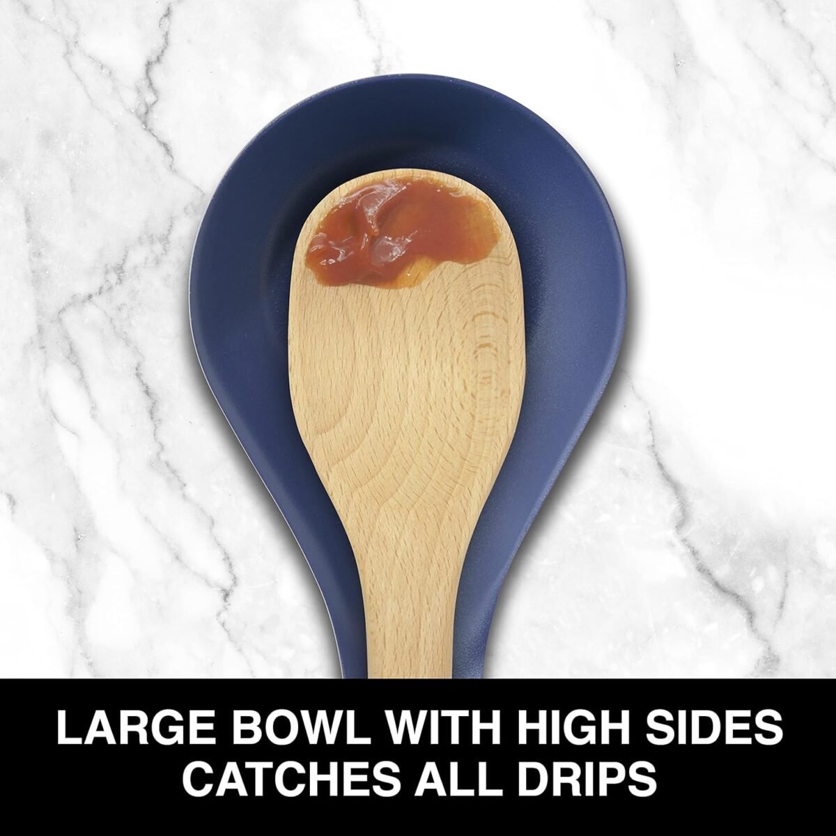 1741695993 OGGI Stainless Steel Spoon Rest Long Handle Holds Kitc