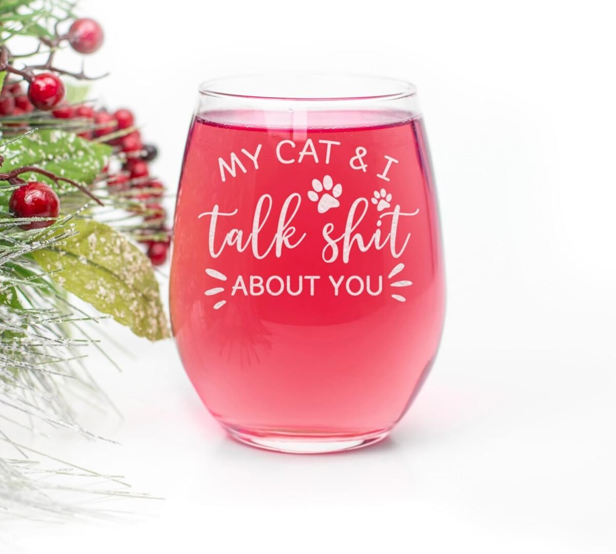 1742301587 My Cat I Talk About You 15oz Stemless Wine Glass F