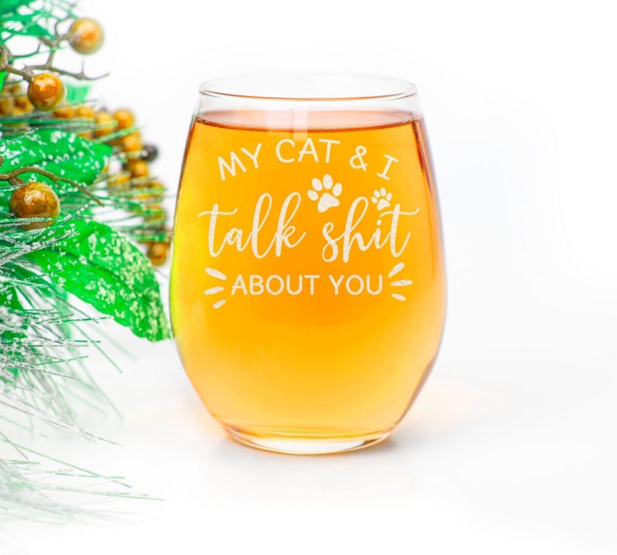 1742301591 My Cat I Talk About You 15oz Stemless Wine Glass F